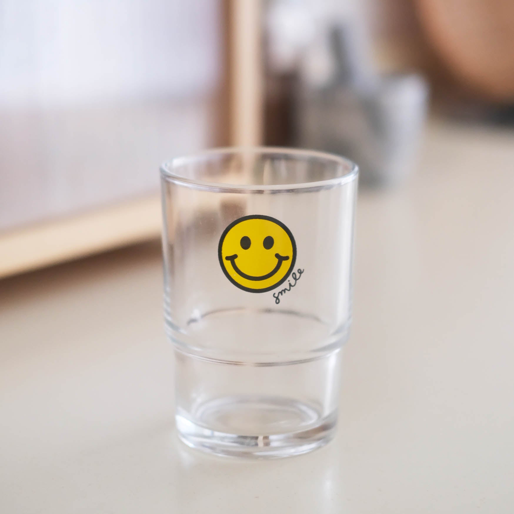 Cup of Happy Drinking Glass Smiley Face Iced Coffee Glass 